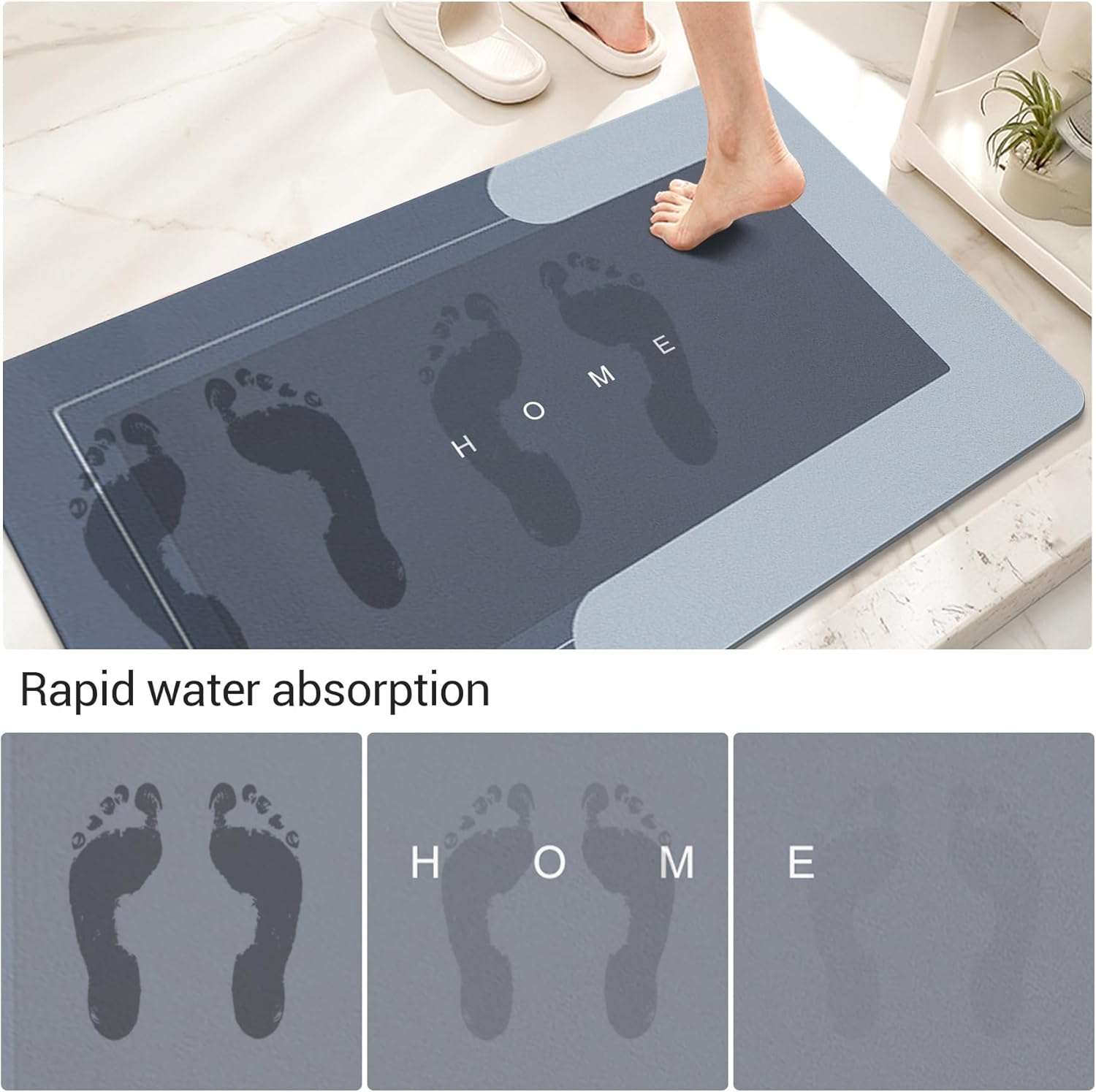 Square bathroom mat by FIZZI SHOP with soft, absorbent fabric and non-slip backing for safe, comfortable use.