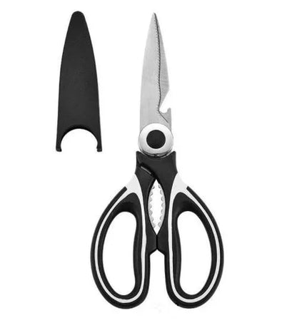 FIZZI SHOP kitchen scissors with protective case, stainless steel blades for precise cutting, compact and portable kitchen tool.