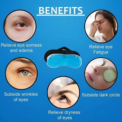 FIZZI SHOP cooling gel eye mask with soft fabric cover, designed to reduce puffiness and soothe tired eyes.