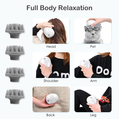 FIZZI SHOP Smart Scalp Massager with multiple massage nodes and ergonomic design for relaxing scalp therapy.