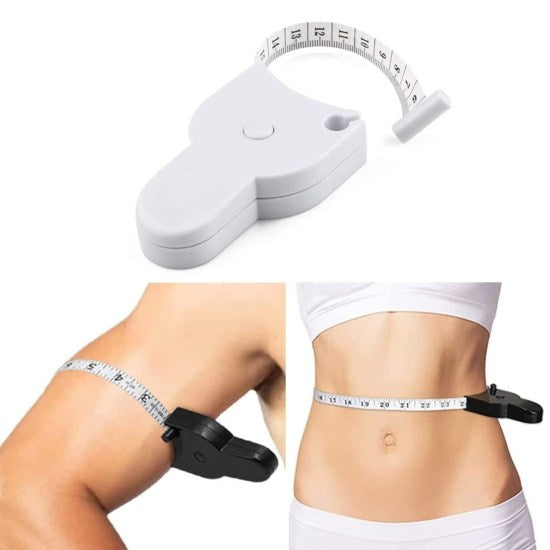 FIZZI SHOP body measure tape coiled, flexible measuring tape for body measurements and fitness tracking.