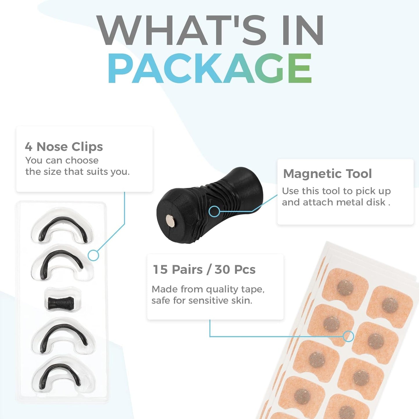 FIZZI SHOP nasal breathing strip applied across the nose to improve airflow and reduce nasal congestion.