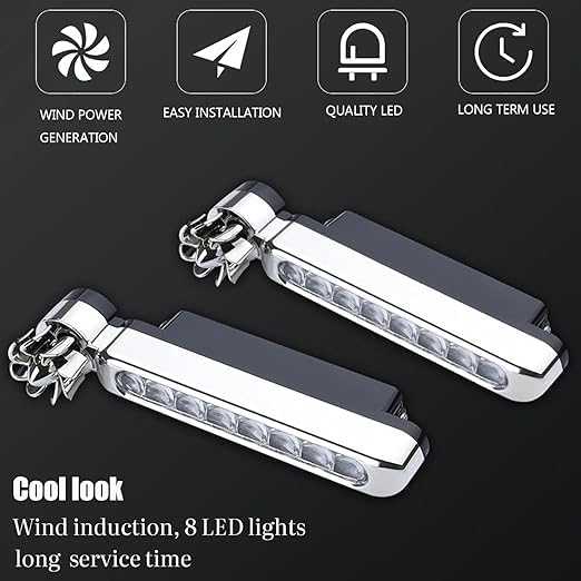 Pair of FIZZI SHOP 2pcs Car Decorative Daytime Running LED lights installed on vehicle front for enhanced visibility and style.