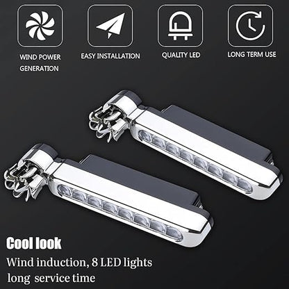 Pair of FIZZI SHOP 2pcs Car Decorative Daytime Running LED lights installed on vehicle front for enhanced visibility and style.