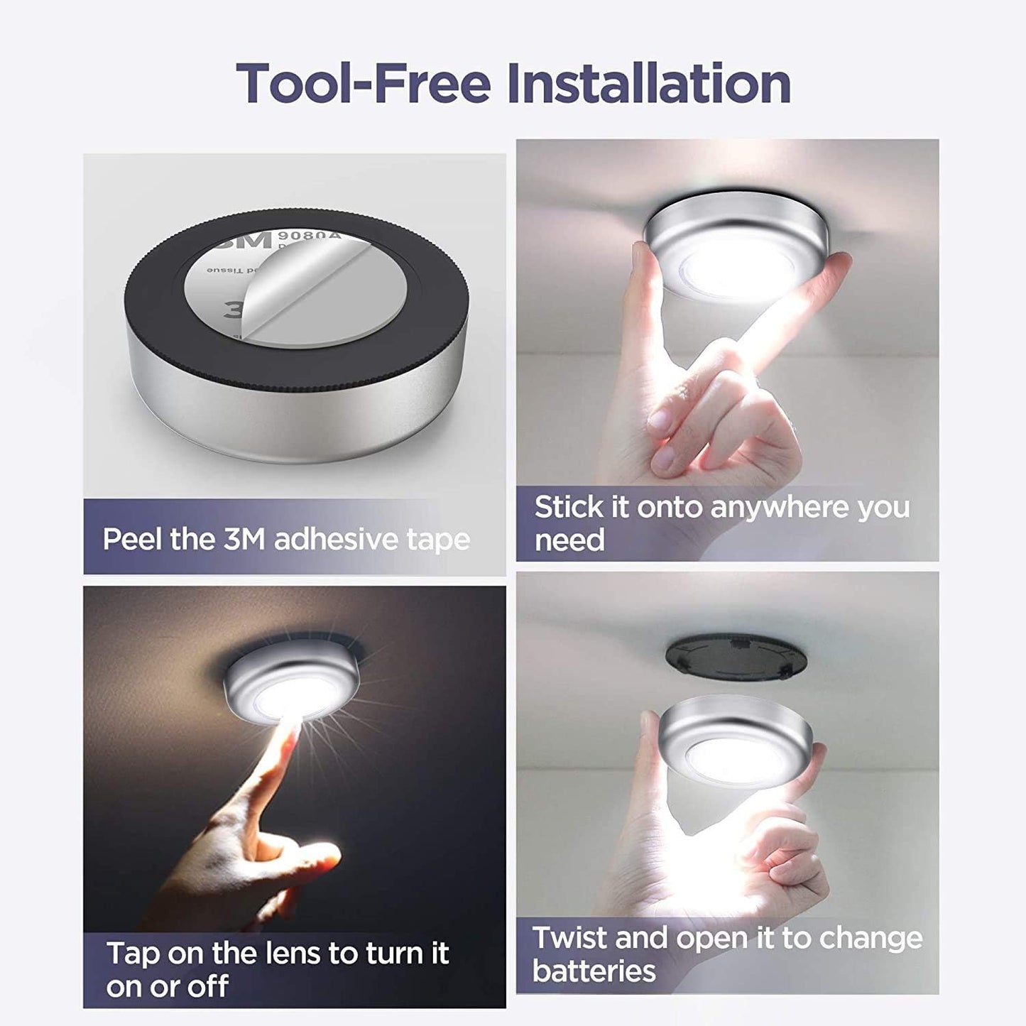 FIZZI SHOP 3 LED cordless stick lamp with slim, portable design and bright LED lights for versatile lighting.
