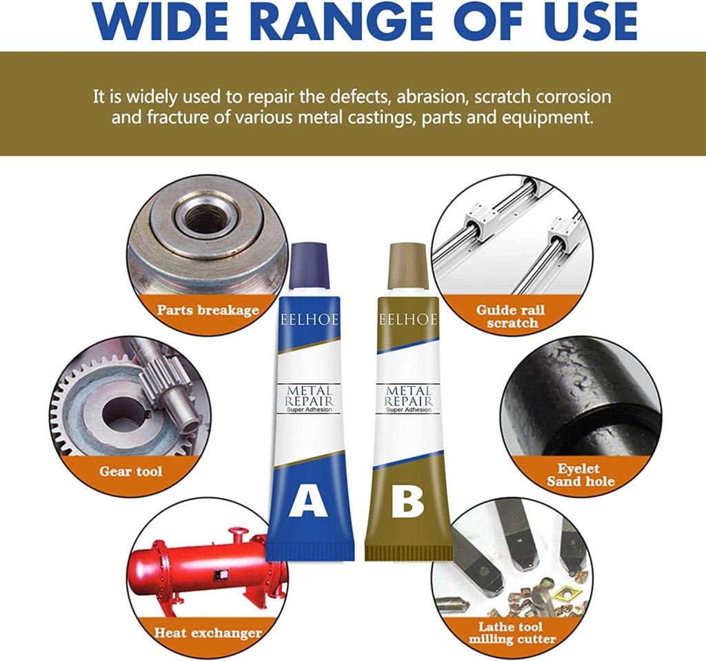 FIZZI SHOP Caster Glue AB Group in a container, used for bonding and repairing caster wheels and related furniture parts.
