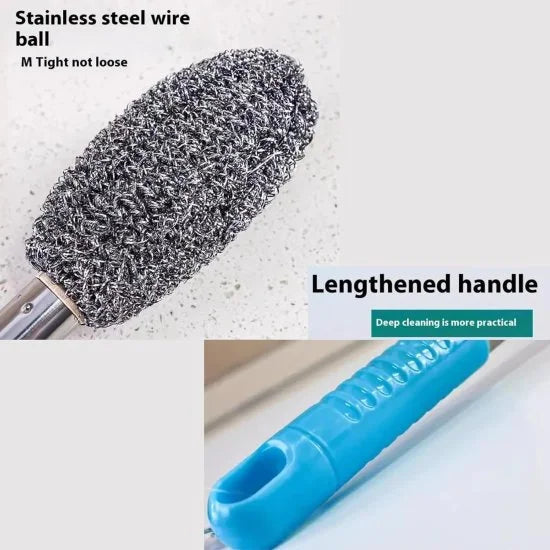 Steel wire bottle cleaning brush by FIZZI SHOP with a sturdy handle and bristles for thorough cleaning of bottles and narrow containers.