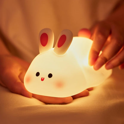 Silicone rabbit lamp from FIZZI SHOP, soft glow lamp in the shape of a cute bunny, ideal for kids' bedrooms or nursery decor.