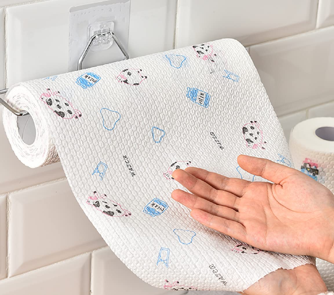 Reusable washable kitchen tissue roll from FIZZI SHOP, eco-friendly cloth paper towel on a countertop.