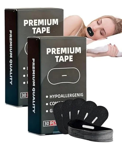 FIZZI SHOP 30-pack anti-snore mouth tape for sleep aid, showing clear adhesive strips designed to reduce nighttime snoring