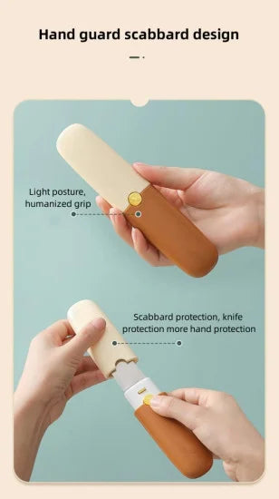 FIZZI SHOP 2-in-1 knife with built-in peeler, stainless steel blade and ergonomic handle for versatile kitchen use