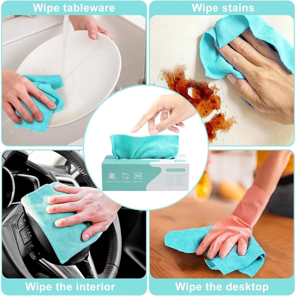 Set of 20 microfiber cleaning wipes from FIZZI SHOP JK SIDHU, soft and reusable for cleaning screens and surfaces.