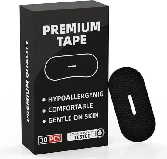 30 Pcs FIZZI SHOP anti-snore mouth tape strips for better sleep, visible in the image with the tape packaging and strips.