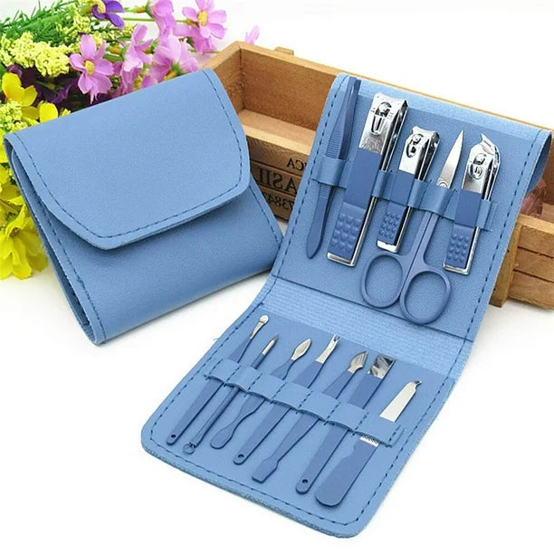FIZZI SHOP 16-in-1 manicure set with nail cutters, scissors, and grooming tools in a compact case for personal nail care.