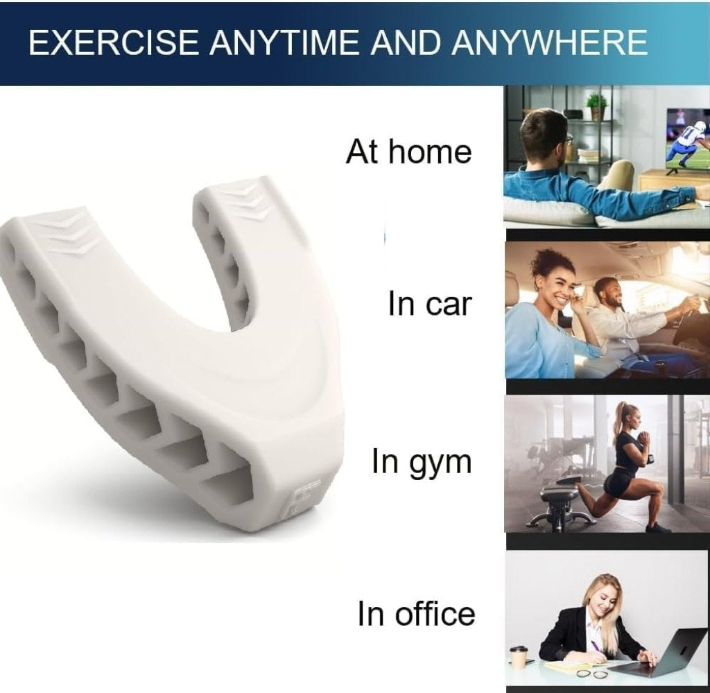 FIZZI SHOP jaw exerciser in black with ergonomic design for strengthening jaw muscles and improving bite strength.