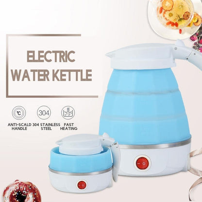 FIZZI SHOP foldable silicon kettle for travel, collapsible design with a handle, compact and lightweight for easy packing.