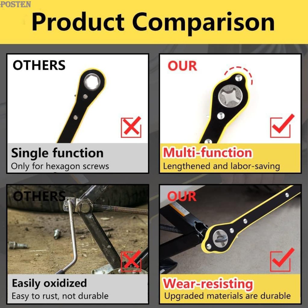 Universal car jack wrench from FIZZI SHOP JK SIDHU, showing a sturdy metal handle and wrench head for vehicle lifting.