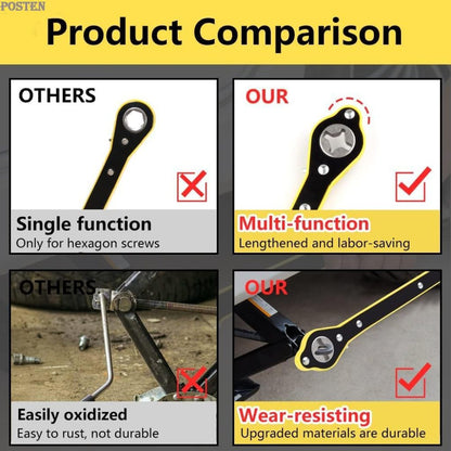 Universal car jack wrench from FIZZI SHOP JK SIDHU, showing a sturdy metal handle and wrench head for vehicle lifting.