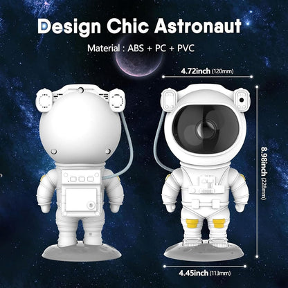 FIZZI SHOP astronaut star projection light displaying a night sky with star patterns and cosmic glow on a wall.