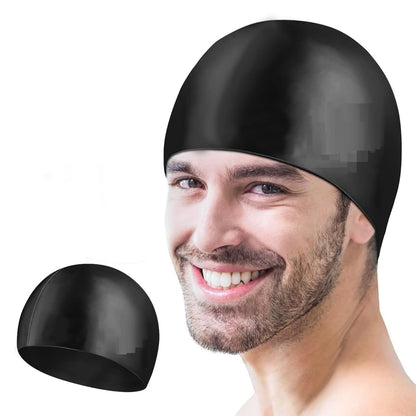FIZZI SHOP silicone swimming cap in vibrant color, snug fit for comfortable swimming, made from durable, flexible silicone material.