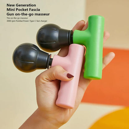 FIZZI SHOP Mini Facial Massager Gun with ergonomic design, showing the handheld device used for skincare massage therapy.