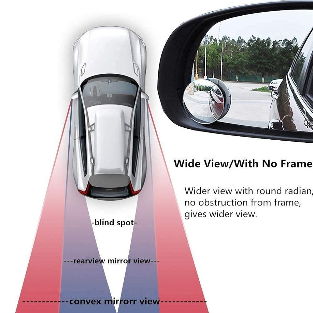 FIZZI SHOP JK SIDHU car blind spot mirror mounted on vehicle side mirror for improved visibility and safety.
