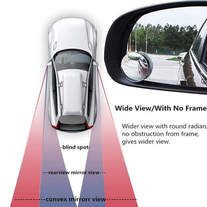FIZZI SHOP JK SIDHU car blind spot mirror mounted on vehicle side mirror for improved visibility and safety.