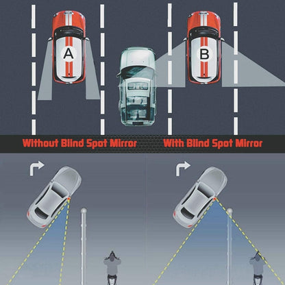 FIZZI SHOP JK SIDHU car blind spot mirror installed on vehicle side mirror for improved visibility and safety.
