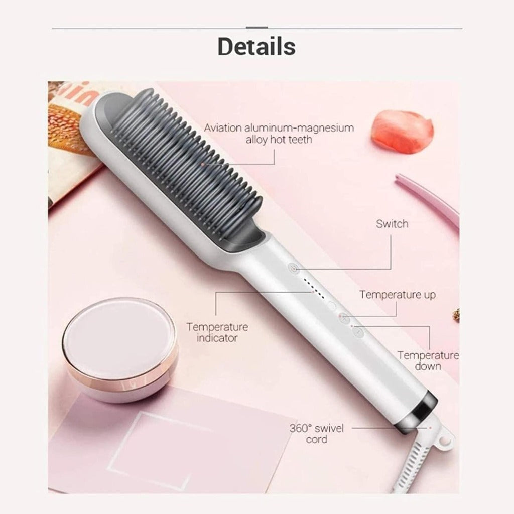 FIZZI SHOP JK SIDHU hair straightener comb with ceramic plates for smooth, straight hair styling.