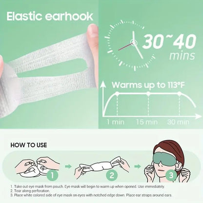 Self-heating steam eye mask by FIZZI SHOP, showing the soft, relaxing eye mask with adjustable straps for soothing comfort.