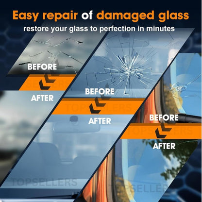 FIZZI SHOP JK SIDHU car windshield repair kit with tools and resin for fixing cracks and chips on vehicle glass.