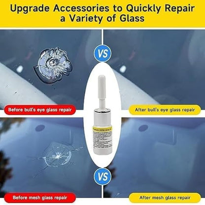 FIZZI SHOP JK SIDHU car windshield repair kit with tools and resin for fixing cracks and chips in auto glass.