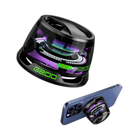 FIZZI SHOP G200 Magnetic Bluetooth Speaker with sleek black design and built-in magnet for easy attachment and portable music playing