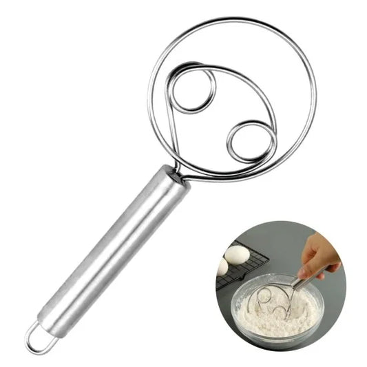 FIZZI SHOP Atta Maker Tool for grinding and mixing flour, with handle and stainless steel components, ideal for home baking.