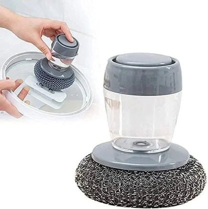 Wire palm dish cleaner brush by FIZZI SHOP with durable wire bristles for effective scrubbing of pots and pans.