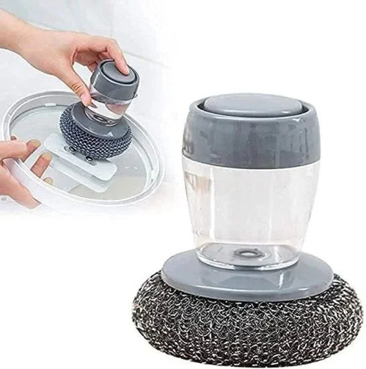 Wire palm dish cleaner brush by FIZZI SHOP with durable wire bristles for effective scrubbing of pots and pans.