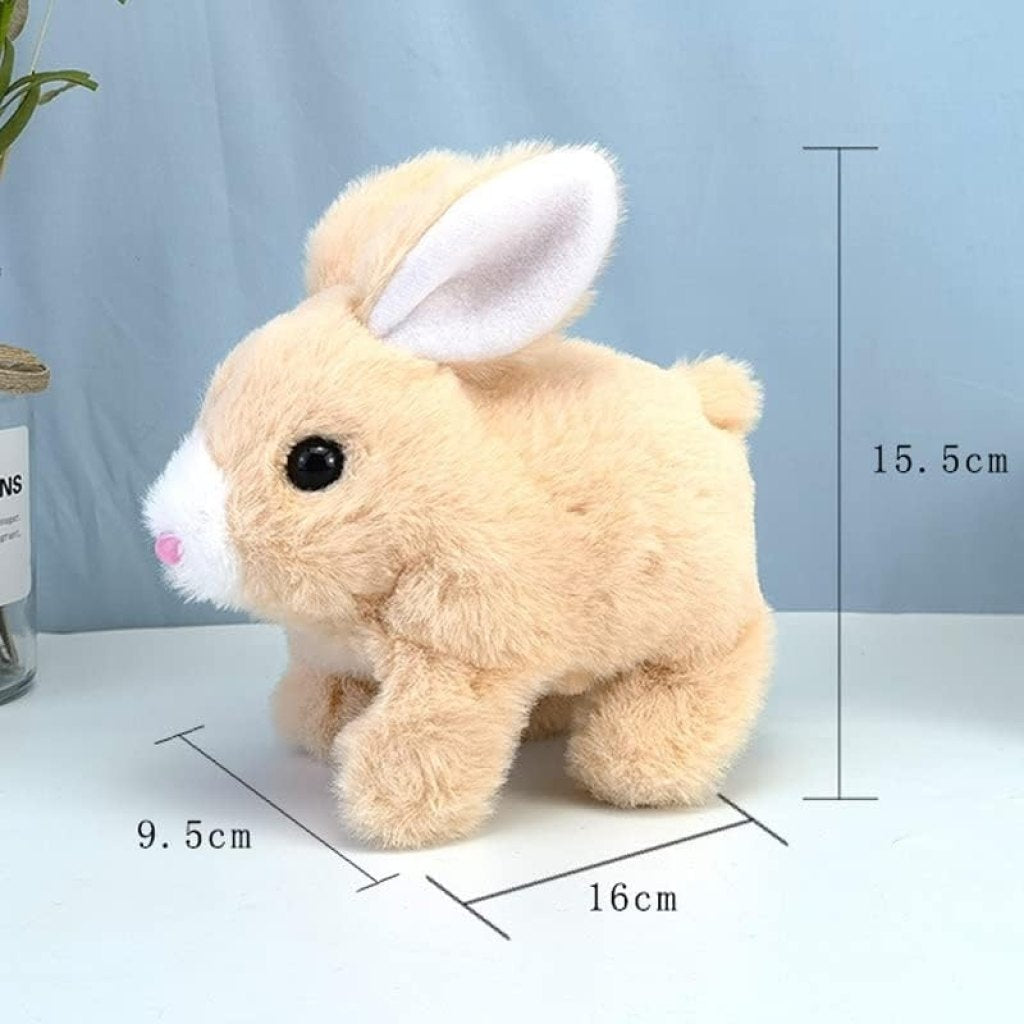 FIZZI SHOP JK SIDHU walking and talking rabbit plush toy with detailed fur and expressive face, perfect for children's play.