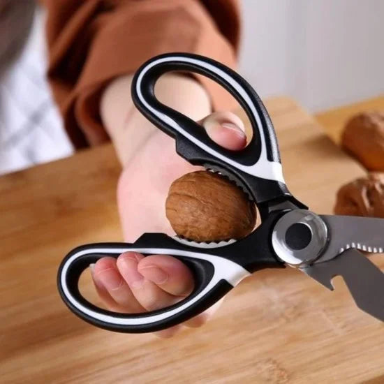 FIZZI SHOP kitchen scissors with protective case, sharp stainless steel blades for versatile food and kitchen tasks