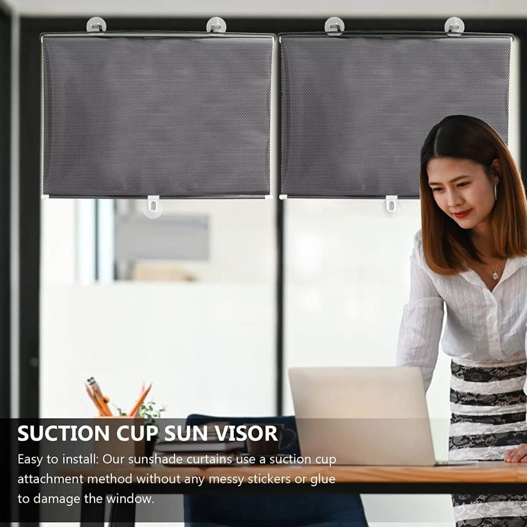 FIZZI SHOP portable sun shield window cover curtain blocking sunlight and reducing heat, suitable for car or home windows.
