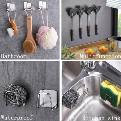 FIZZI SHOP sink sponge holder mounted near kitchen sink, designed to hold sponges and scrub brushes for easy access and organization.