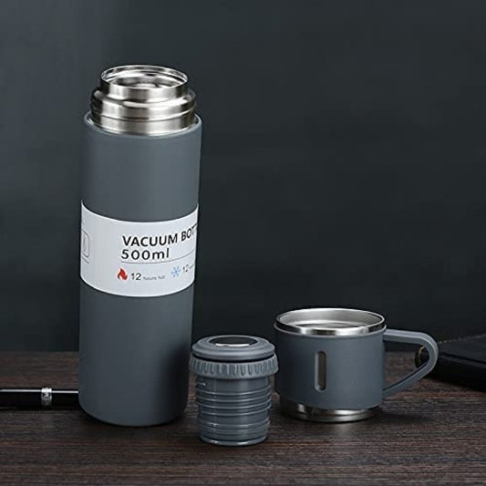 FIZZI SHOP JK SIDHU vacuum flask set with two stainless steel insulated bottles for hot and cold beverages