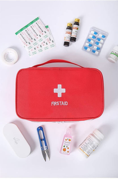 FIZZI SHOP JK SIDHU first aid travel medicine pouch with medical supplies and organized compartments for emergency use