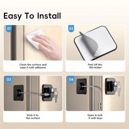 FIZZI SHOP child safety lock with key, secure plastic lock for cabinets and drawers, easy to install and child-proof.