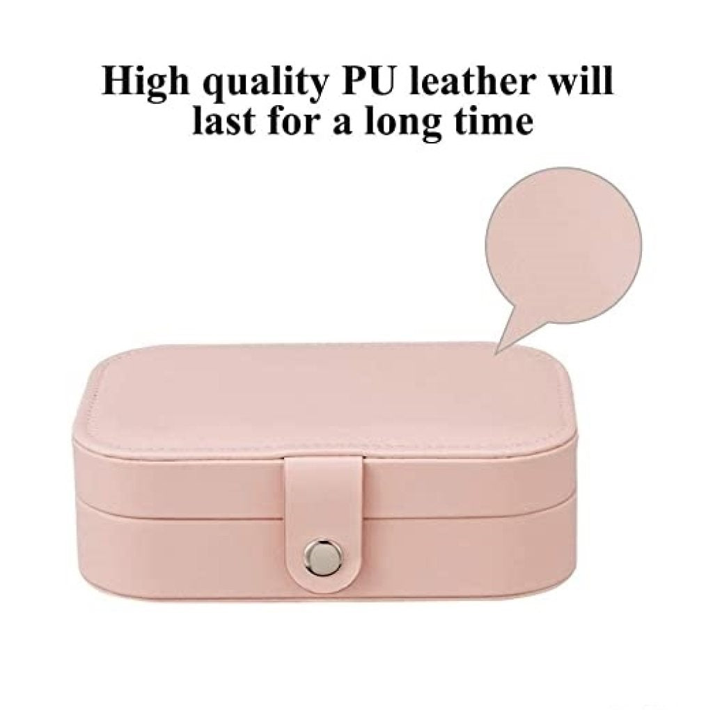 Large PU jewelry box by FIZZI SHOP JK SIDHU with multiple compartments for organizing necklaces, rings, and earrings.
