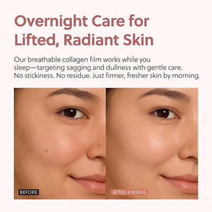 FIZZI SHOP JK SIDHU Collagen Night Wrapping Mask applied on face, showcasing the hydrating skincare product in a nighttime skincare routine