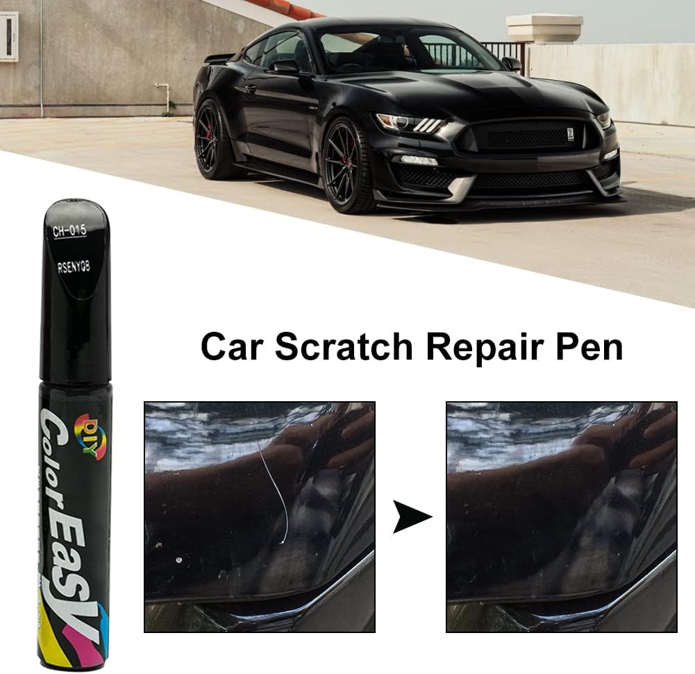 Black car scratch repair paint pen by FIZZI SHOP showing a close-up of the pen and its application tip.