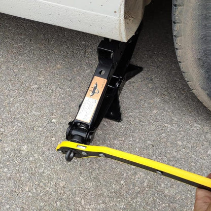Universal car jack wrench from FIZZI SHOP JK SIDHU, showing a sturdy metal handle and adjustable mechanism for vehicle lifting.