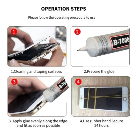 FIZZI SHOP B 7000 Clear Adhesive Glue tube, versatile craft and repair adhesive with transparent drying finish