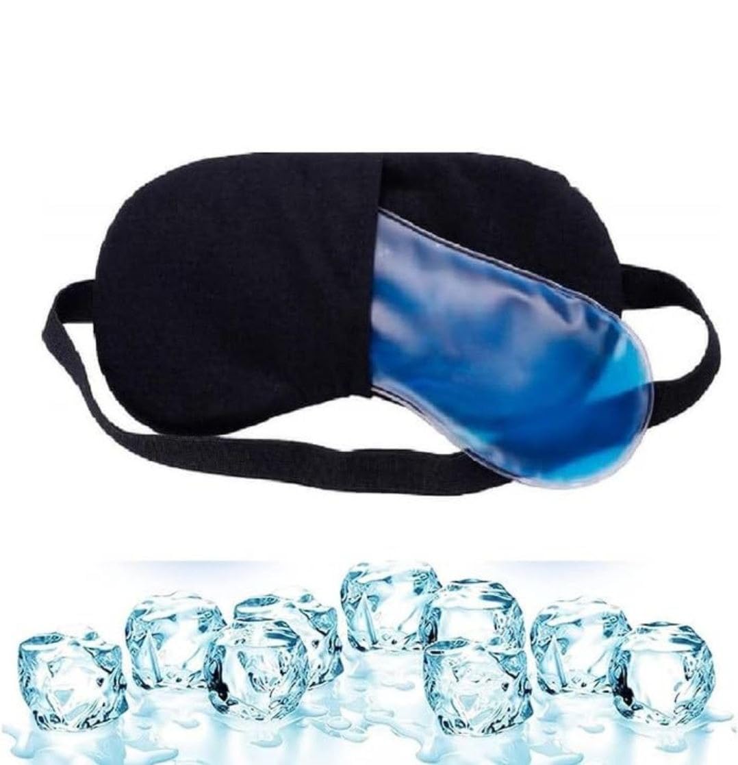 FIZZI SHOP cooling gel eye mask with soft fabric and gel inserts for soothing, relaxing eye comfort and reducing puffiness.