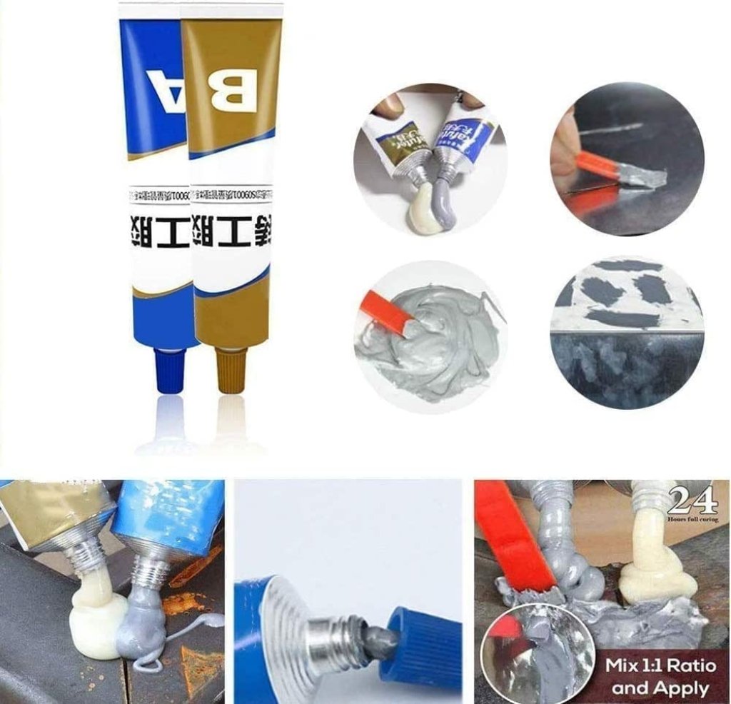 FIZZI SHOP Caster Glue AB Group in a tube, designed for attaching caster wheels to furniture or equipment.